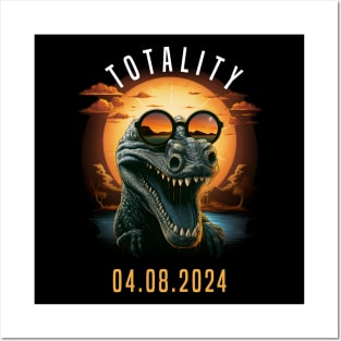 Totality 04.08.24 Crocodile Sunglasses Solar Eclipse 2024 Posters and Art